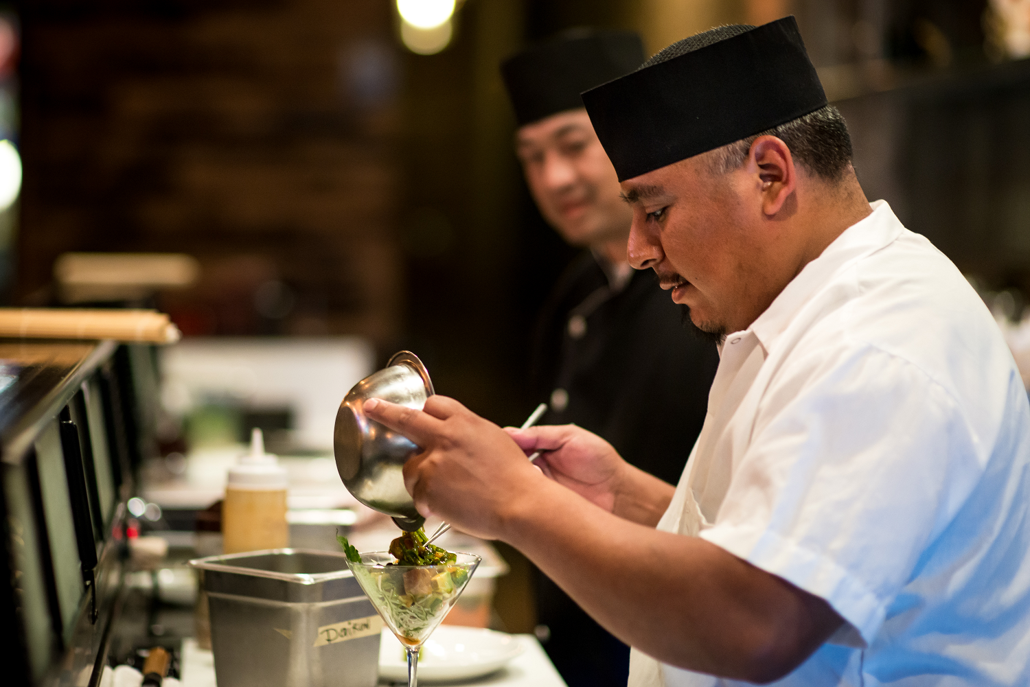 chef preparing appetizer - Sweetfish Sushi Playa Vista
